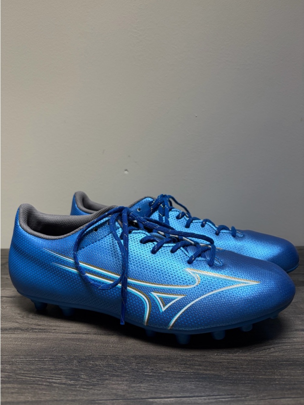 Mizuno Alpha Select AG P1GA246627 Blue Football Soccer Cleats Speed Boots M 7.5
